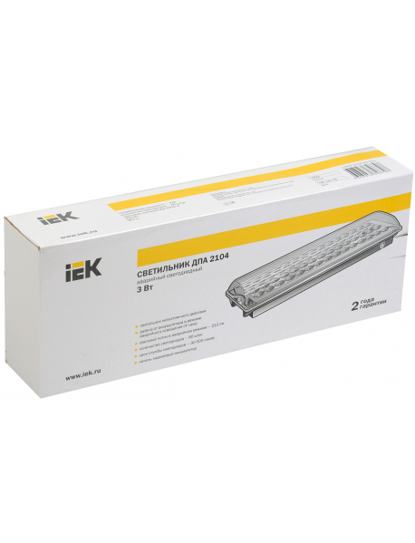 Светильник аварийный ДПА 2104, аккумулятор, 4ч, 60LED, IP20, IEK
