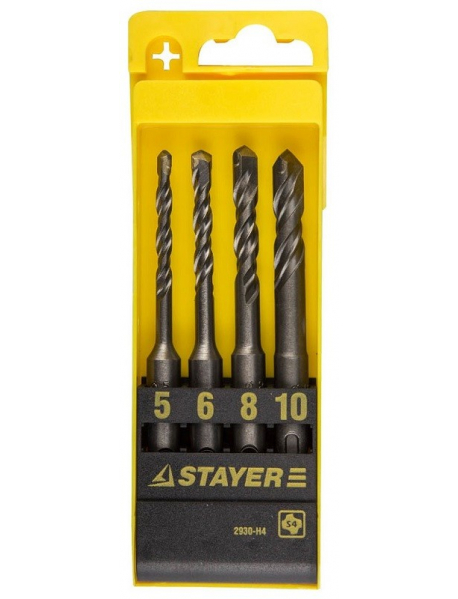 Набор STAYER "PROFI" Буры по бетону, хвостовик SDS-plus, в боксе, 4шт 2930-H4
