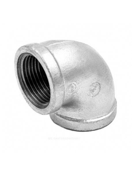 Угольник проходной чугун оц Ду 40 (1 1/2") ВР/ВР Fittex PLUS