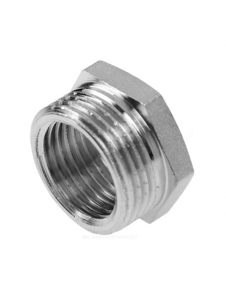 Футорка латунь хром Ду 32х25 (1 1/4"х1") НР/ВР R93 Giacomini R93X014