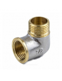 Угольник латунь никель Ду 25 (1") ВР/НР 9002 ГОСТ 32585-2013 Aquasfera 9002-03