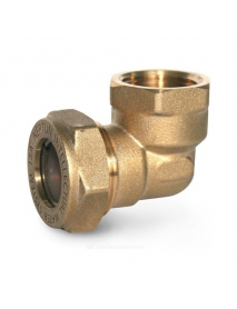 Угольник латунь Ду 25 (1") обжим/ВР EasyFix IWS Neptun