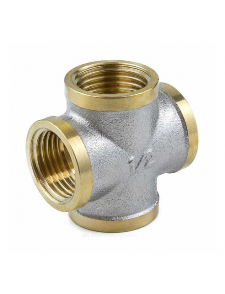 Крест латунь никель Ду 15 (1/2") ВР/ВР 9011 ГОСТ 32585-2013 Aquasfera 9011-01