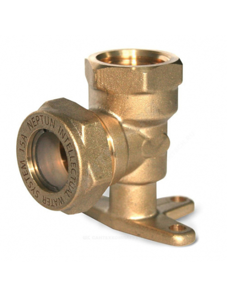Угольник латунь Ду 20 (3/4") с креплением обжим/ВР EasyFix IWS Neptun