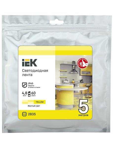 Лента LED 5м LSR-2835Y60-4,8-IP65-12В IEK