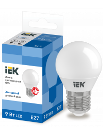 Лампа LED G45 шар 9Вт 230В 6500К E27 IEK