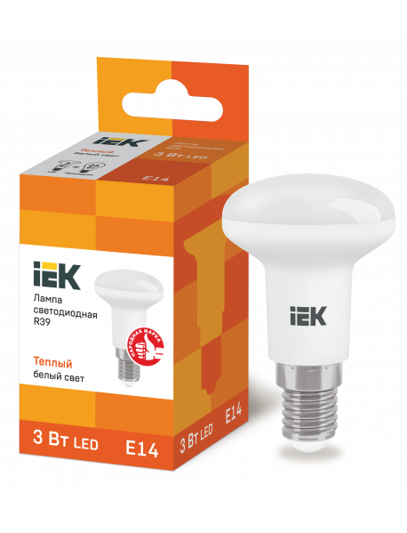Лампа LED R39 рефлектор 3Вт 230В 3000К E14 IEK Лампа LED R39 рефлектор 3Вт 230В 3000К E14 IEK