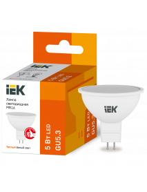 Лампа LED MR16 софит 5Вт 230В 3000К GU5.3 IEK