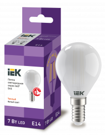 Лампа LED G45 шар матов. 7Вт 230В 3000К E14 серия 360° IEK