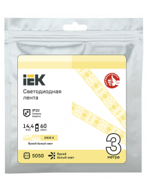 Лента LED 3м LSR-5050WW60-14,4-IP20-12В IEK