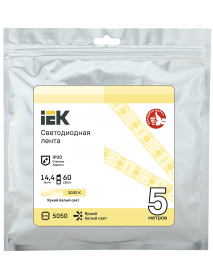Лента LED 5м LSR-5050WW60-14,4-IP20-12В IEK