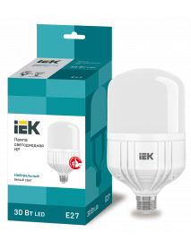 Лампа LED HP 30Вт 230В 4000К E27 IEK