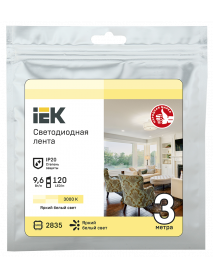 Лента LED 3м LSR-2835WW120-9,6-IP20-12В IEK