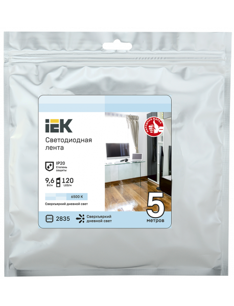 Лента LED 5м LSR-2835W120-9,6-IP20-12В IEK