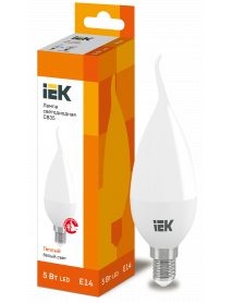 Лампа LED CB35 свеча на ветру 5Вт 230В 3000К E14 IEK