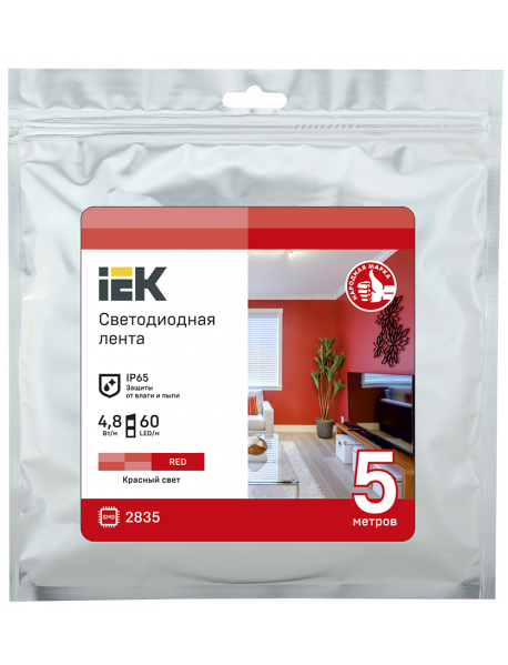 Лента LED 5м LSR-2835R60-4,8-IP65-12В IEK