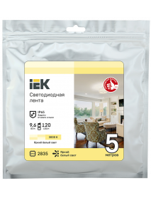 Лента LED 5м LSR-2835WW120-9,6-IP65-12В IEK