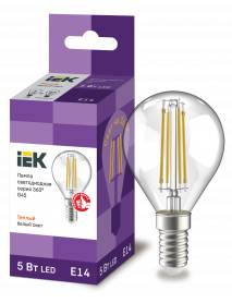 Лампа LED G45 шар прозр. 5Вт 230В 3000К E14 серия 360° IEK