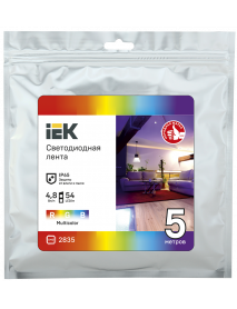 Лента LED 5м LSR-2835RGB54-4,8-IP65-12В IEK