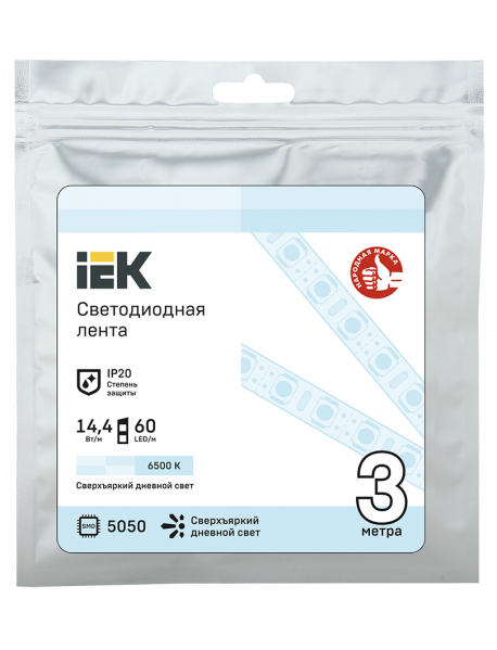 Лента LED 3м LSR-5050W60-14,4-IP20-12В IEK