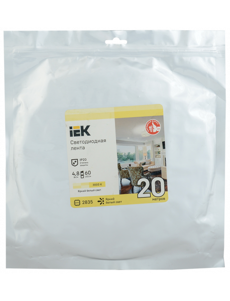 Лента LED 20м LSR-2835WW60-4,8-IP20-12В IEK