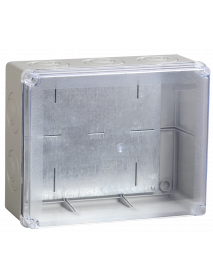 Коробка КМ41346 распаячная для о/п 240х195х90 мм IP55 (RAL7035, монт. плата, кабельные вводы 5 шт)