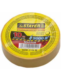 Изолента ПВХ STAYER "MASTER" 12291-Y-15-10