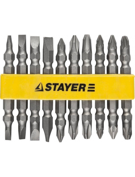 Набор STAYER Биты "MASTER" двухсторонние в пластиковом держателе, Cr-V, 10 предметов, 2605-H10_z01