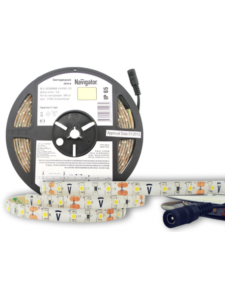 СД Лента Navigator 71 403 NLS-3528WW60-4.8-IP65-12V R5