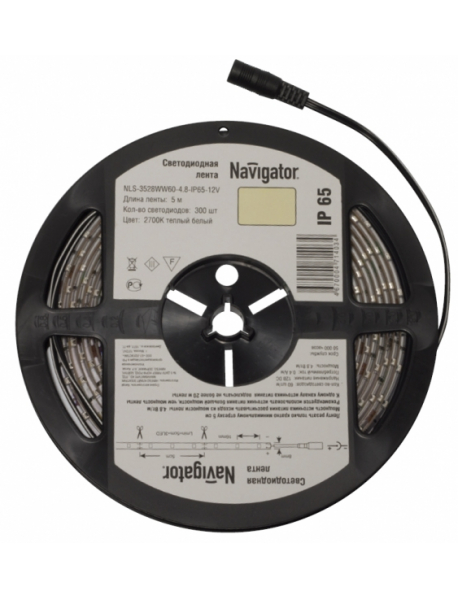 СД Лента Navigator 71 407 NLS-3528Y60-4.8-IP65-12V R5