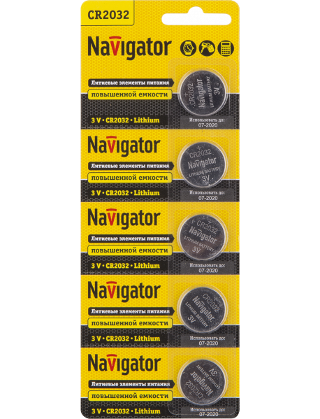 Элемент питания Navigator 94 765 NBT-CR2032-BP5