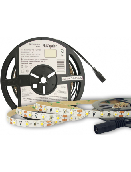 СД Лента Navigator 71 402 NLS-3528WW60-4.8-IP20-12V R5