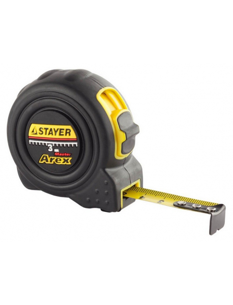 Рулетка STAYER "PROFI" "AREX", двухкомпонентный противоударный корпус, упрочненное полотно, 3м/16мм 3410-03_z01