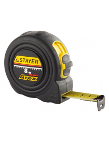 Рулетка STAYER "PROFI" "AREX", двухкомпонентный противоударный корпус, упрочненное полотно, 8м/25мм 3410-08_z01