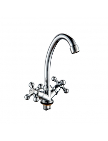 Смеситель д/умывальника -мойки TSB 272-41 керамический металический маховик б/ гибкой подводки на ЦГ