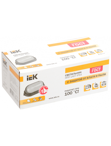 Светильник НПП1407 белый/овал ресничка 60Вт IP54 ИЭК