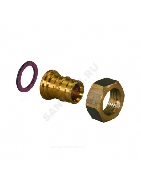 Штуцер для PE-X латунь Q&E Дн 20х1/2" с накидной гайкой Uponor 1023015