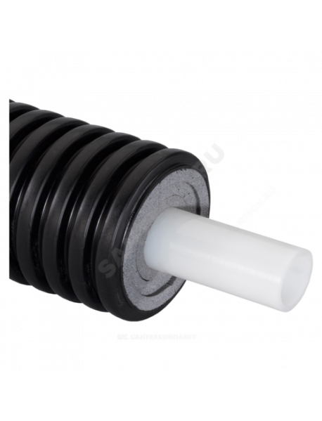 Труба теплоизолированная PE-Xa/EVOH Ecoflex Thermo Single черная Дн 90х12,3/200 Ру10 Тмакс=95C бухта 100м Uponor 1061042