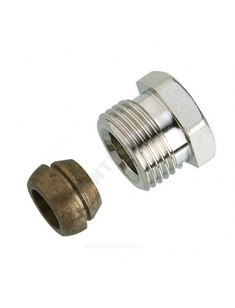 Соединитель латунь для медных труб Дн 14х1/2" обжим/НР Danfoss 013G4114