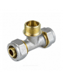 Тройник МП латунь никель обжим 7014 Дн 16х1/2"х16 НР ГОСТ 32415-2013 Aquasfera 7014-01