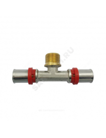 Тройник МП латунь пресс 8012 Дн 20х3/4"х20 НР ГОСТ 32415-2013 Aquasfera 8012-03