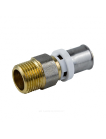 Муфта МП латунь никель пресс 8001 Дн 20х3/4" НР ГОСТ 32415-2013 Aquasfera 8001-04