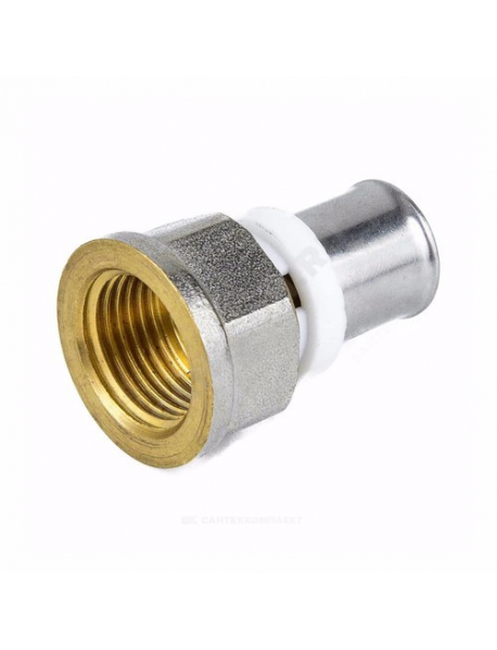 Муфта МП латунь никель пресс 8002 Дн 16х1/2" ВР ГОСТ 32415-2013 Aquasfera 8002-01