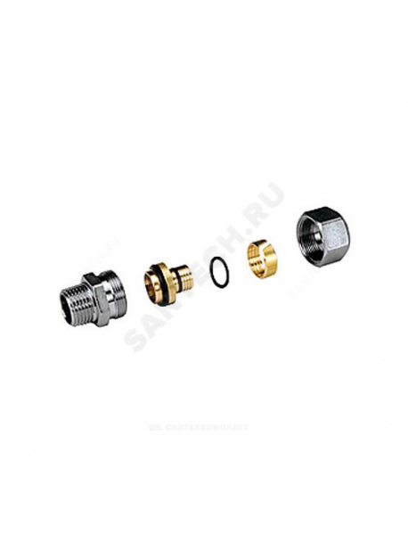 Муфта МП латунь хром R187M Дн 26х3,0х3/4" НР Giacomini R187MX105