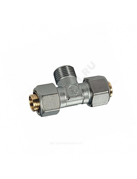 Тройник МП латунь обжим R568AM Дн 20х1/2" НР Giacomini R568MX057