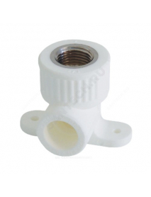 Угольник PP-R комбинированный белый ВР Дн 20х1/2" с креплением VALFEX 10120020