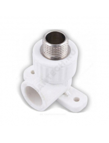 Угольник PP-R комбинированный белый НР Дн 25х1/2" с креплением VALFEX 10121025