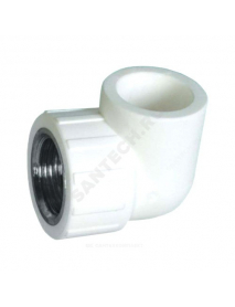 Угольник PP-R комбинированный белый ВР Дн 20х1/2" VALFEX 10125020