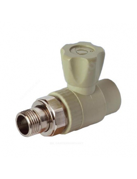 Клапан (вентиль) PP-R запорный серый НР Дн 20х1/2" Ру25 прямой для радиатора РосТурПласт 15820 Клапан (вентиль) PP-R запорный серый НР Дн 20х1/2" Ру25 прямой для радиатора РосТурПласт 15820