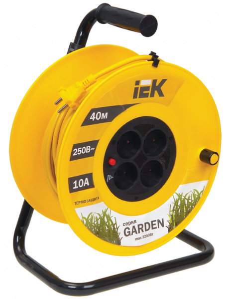 Катушка УК40 с т/з 4 места 2P/40м 2х1,0 мм2 "Garden"